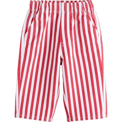 Next Babies'  Kids' Stripe Cotton Twill Pull-on Pants In Red