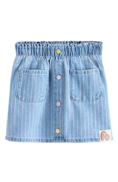 Next Kids' Stripe Denim Skirt In Blue