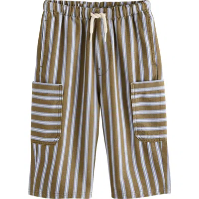 Next Kids' Stripe Drawstring Pants In Brown