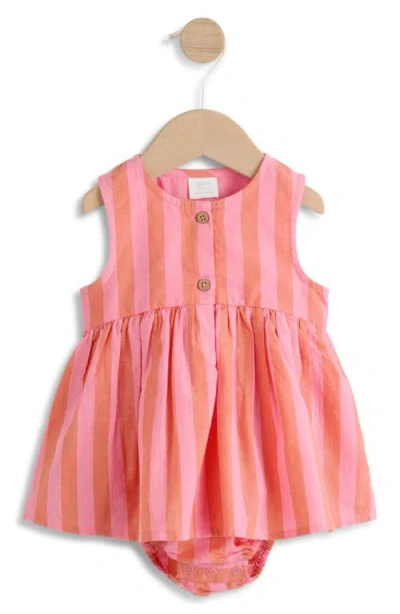 Next Babies'  Kids' Stripe Dress & Bloomers Set In Pink