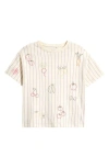 Next Kids' Stripe Embroidered Fruit Cotton Graphic T-shirt In White