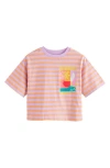 Next Kids' Stripe Graphic T-shirt In Pink