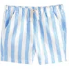 Next Kids' Stripe Linen & Cotton Drawstring Shorts In Blue