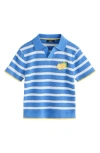 Next Kids' Stripe Open Stitch Cotton Polo Sweater In Blue