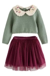 Next Kids' Stripe Sweater & Tutu Skirt Set In Multi