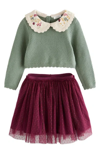 Next Kids' Stripe Sweater & Tutu Skirt Set In Multi