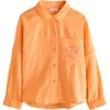 Next Kids' Summer Days Cotton Graphic Button-up Shirt In Orange
