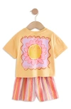 Next Kids' Sunshine Cotton Graphic T-shirt & Stripe Shorts Set