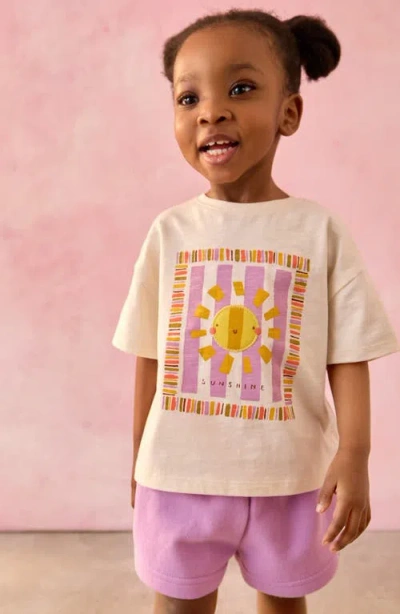 Next Kids' Sunshine Cotton Graphic T-shirt In Neutral