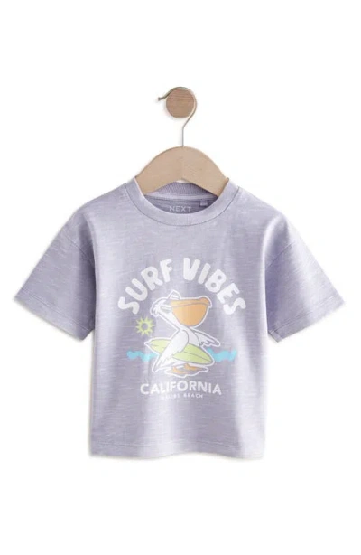 Next Kids' Surf Vibes Cotton Graphic T-shirt In Purple