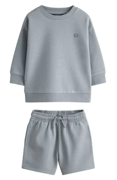 Next Babies'  Kids' Sweatshirt & Shorts Heavyweight Jersey Set In Gray