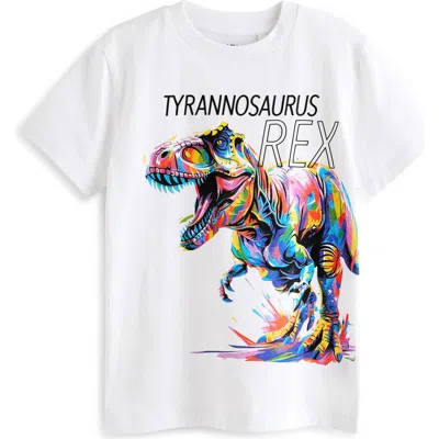 Next Kids' T-rex Cotton Graphic T-shirt In White