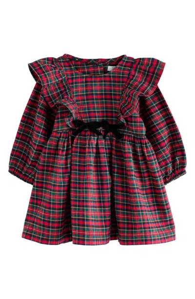 Next Kids' Tartan Bow Smock Dress In Red