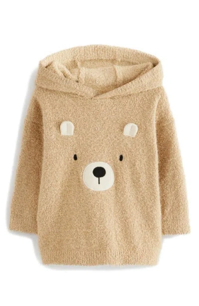 Next Kids' Teddy Bear Appliqué Sweater Hoodie In Brown