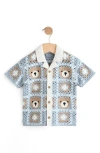 Next Kids' Teddy Cotton Blend Crochet Button-up Shirt In Gray