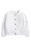 Next Kids' Textured Cotton Blend Cardigan In White