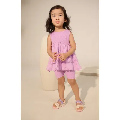 Next Babies'  Kids' Tiered Tank & Shorts Set In Purple