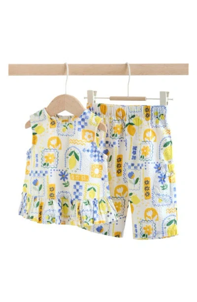 Next Babies'  Kids' Tile Print Sleeveless Top & Pants In Yellow