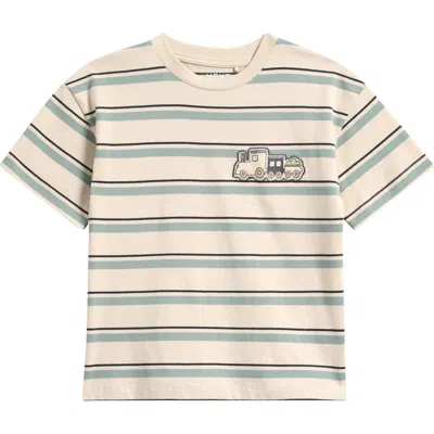 Next Kids' Train Patch Stripe T-shirt In Multi
