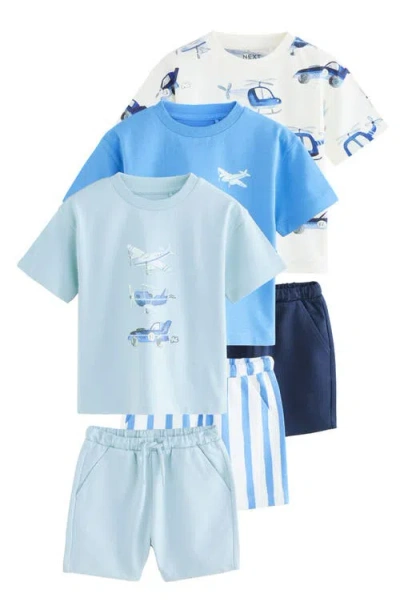 Next Kids' Transport Graphic T-shirts & Shorts 3-pack In Blue