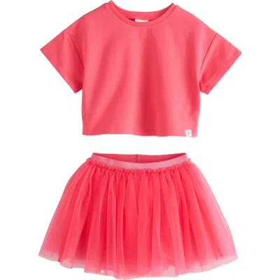 Next Kids' T-shirt & Tulle Skirt Set In Pink