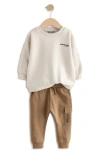 Next Kids' Utility Sweatshirt & Cargo Joggers Set In Neutral