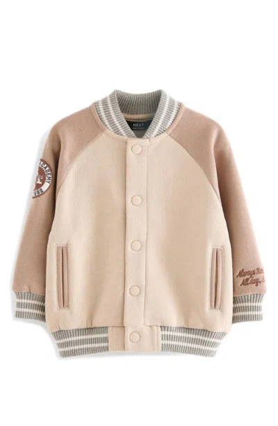 Next Kids' Varsity Jacket In Neutral