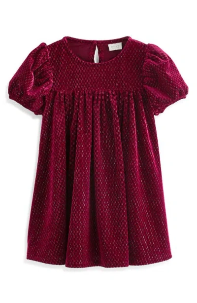 Next Kids' Velvet Puff Sleeve Party Dress In Red