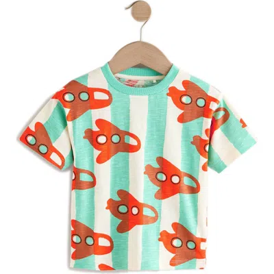 Next Babies'  Kids' Vertical Stripe Plane Graphic T-shirt