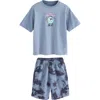 Next Kids' Vibes Cotton Graphic T-shirt & Tie Dye Shorts Set In Blue