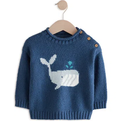 Next Babies'  Kids' Whale Cotton Graphic Sweater In Blue