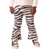 Next Kids' Zebra Print Rib Flare Leggings In Pink