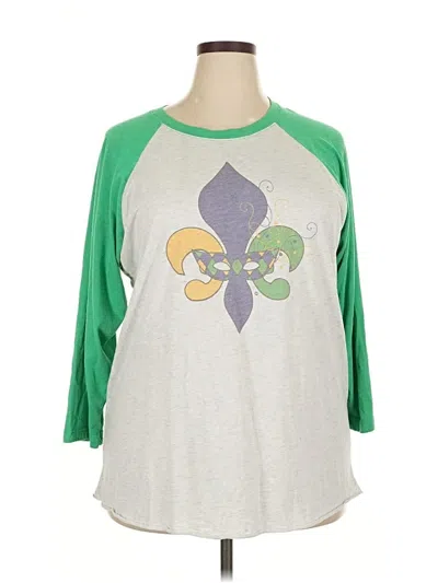 Pre-owned Next Level Apparel 3/4 Sleeve T-shirt In Green