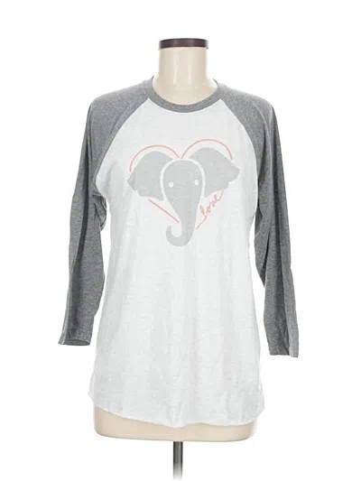 Pre-owned Next Level Apparel 3/4 Sleeve T-shirt In Silver