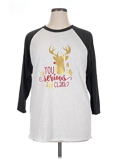 Pre-owned Next Level Apparel 3/4 Sleeve T-shirt In White