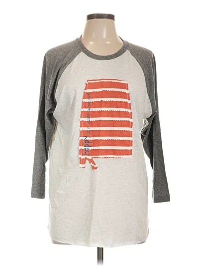 Pre-owned Next Level Apparel 3/4 Sleeve T-shirt In Gray