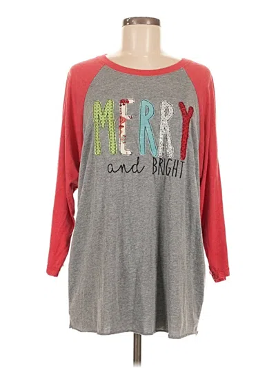 Pre-owned Next Level Apparel 3/4 Sleeve T-shirt In Gray