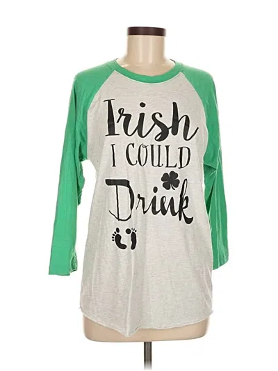 Pre-owned Next Level Apparel 3/4 Sleeve T-shirt In Green