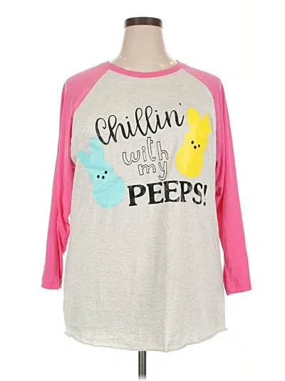 Pre-owned Next Level Apparel 3/4 Sleeve T-shirt In Pink