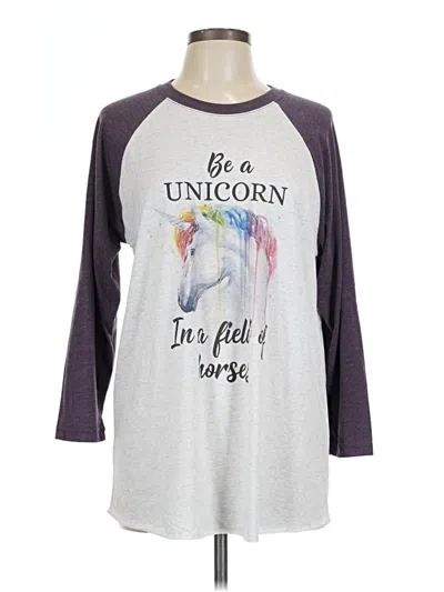 Pre-owned Next Level Apparel 3/4 Sleeve T-shirt In Silver