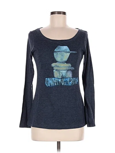 Pre-owned Next Level Apparel Long Sleeve T-shirt In Blue