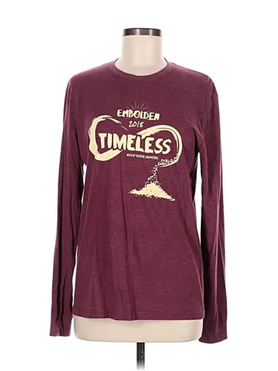Pre-owned Next Level Apparel Long Sleeve T-shirt In Burgundy