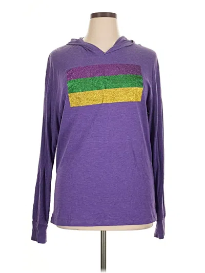Pre-owned Next Level Apparel Long Sleeve T-shirt In Purple