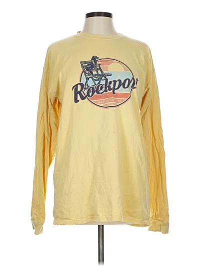 Pre-owned Next Level Apparel Long Sleeve T-shirt In Yellow