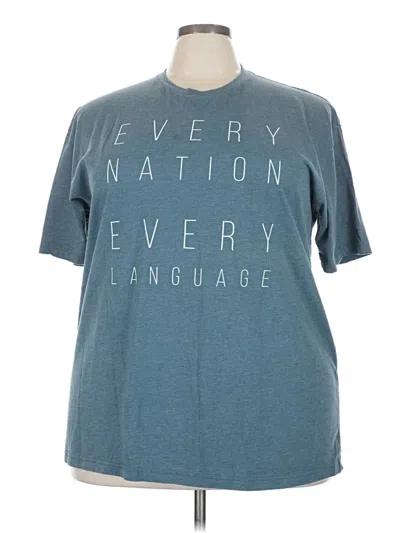 Pre-owned Next Level Apparel Short Sleeve Top Blue Crew Neck Tops