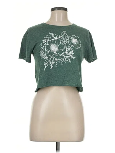 Pre-owned Next Level Apparel Short Sleeve Top Green Keyhole Neckline Tops