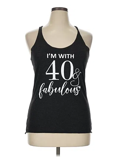 Pre-owned Next Level Apparel Tank Top Black Halter Neckline Tops