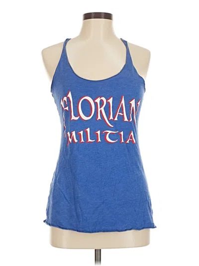 Pre-owned Next Level Apparel Tank Top Blue Halter Neckline Tops