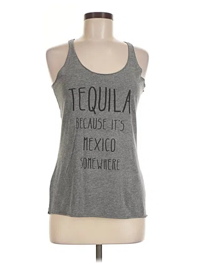 Pre-owned Next Level Apparel Tank Top Gray Halter Neckline Tops