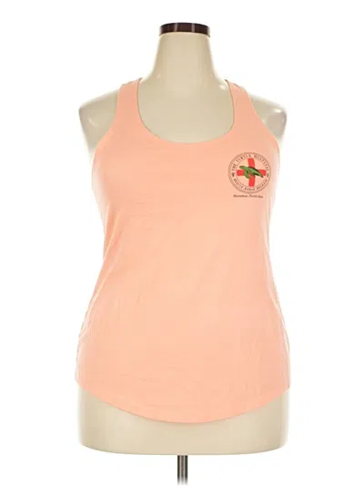 Pre-owned Next Level Apparel Tank Top Orange Halter Neckline Tops